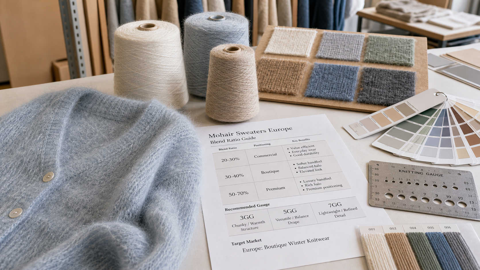 Mohair Sweaters Europe: Blend Ratios, Gauges and Sourcing Guide